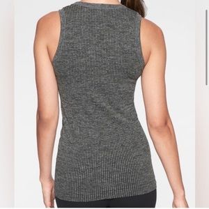 Athleta Renew Ribbed Tank Gray Charcoal Heather Small